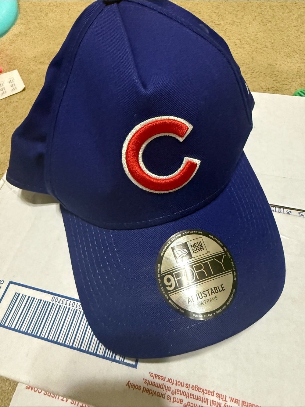 New Era Blue Baseball Cap with Red & White 'C' Patch Chicago Cubs